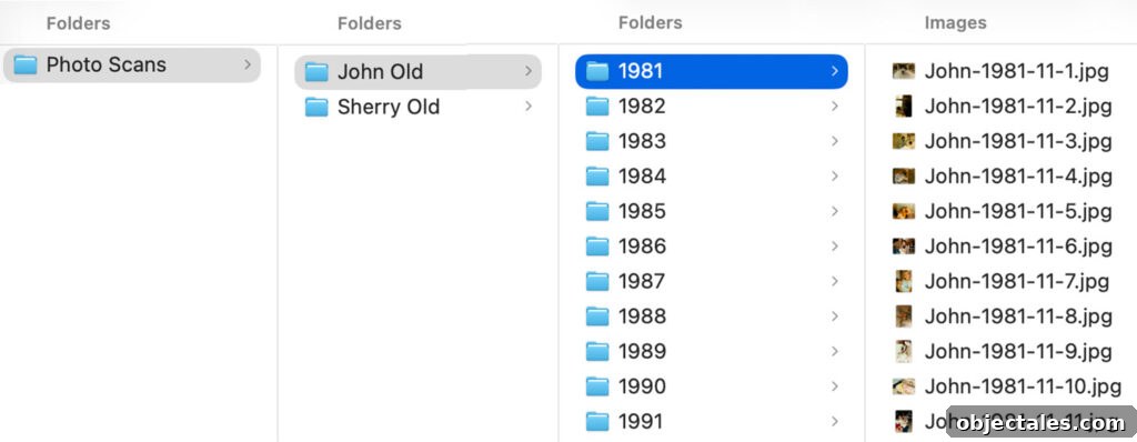 File Folder Set Up For Organizing Digital Photos