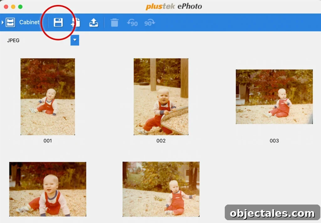 How We Organize Our Digitized Photo Library 10 Exporting Files from Plustek ePhoto Software