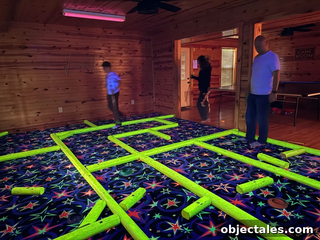 7 Unmissable Things to Do in Pigeon Forge and Gatlinburg 19 Indoor Blacklight Mini Golf at Airbnb Cabin in Pigeon Forge TN