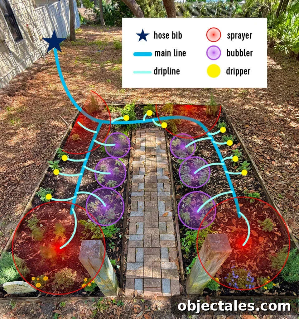 Drip Irrigation Installation: Step-by-Step for Your Garden 11 Map of Drip Irrigation System With Key