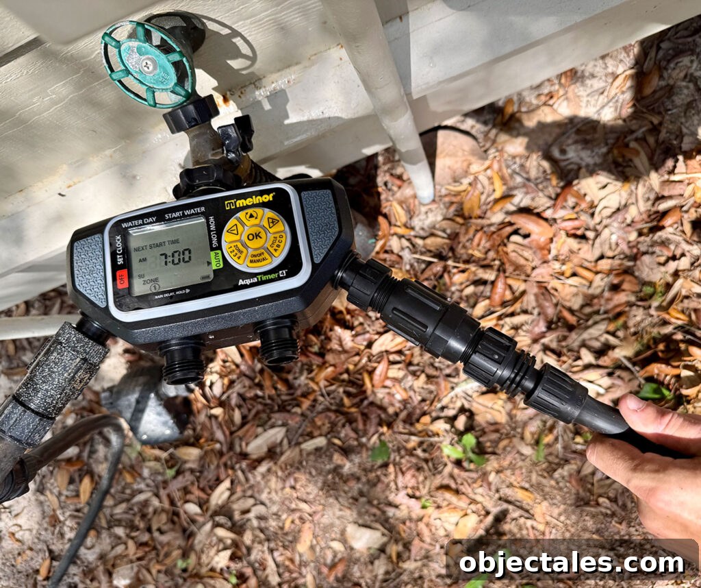 Drip Irrigation Installation: Step-by-Step for Your Garden 13 Four Zone Hose Timer With Drip Irrigation Connectors