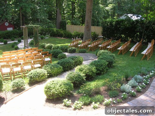 Backyard wedding scene
