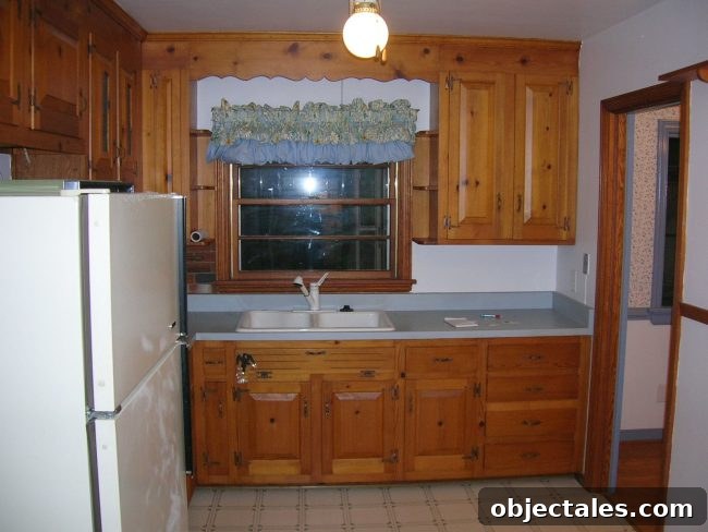 Kitchen midway through updates with new appliances and paint