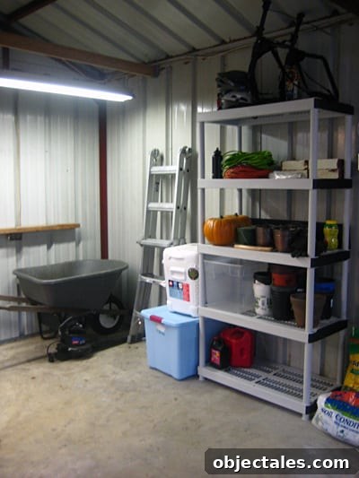 New garage organization system with shelving