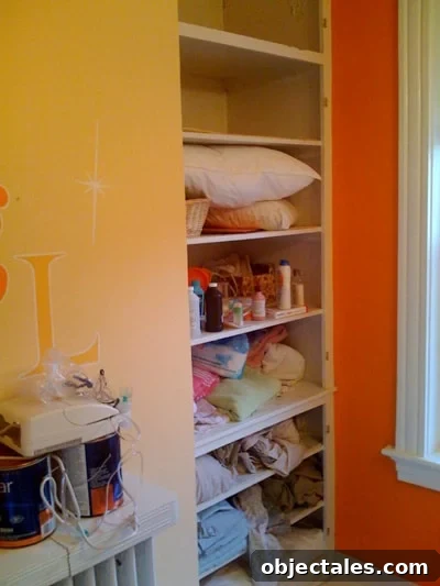 stacyclosetbefore linen closet before