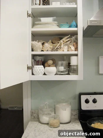 Glass canisters on counter