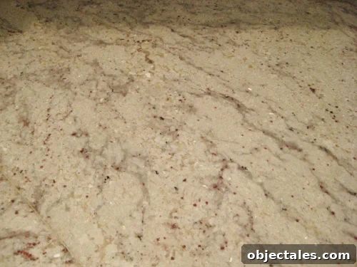 Clean granite area where stain had once been