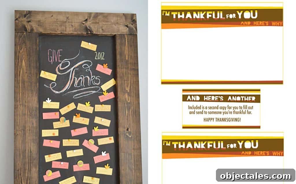 Thanksgiving Thanks Jar: What We Put Inside 2 Thanksgiving craft traditions with chalkboard and printable notecard