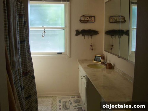 Dingy and dated bathroom before