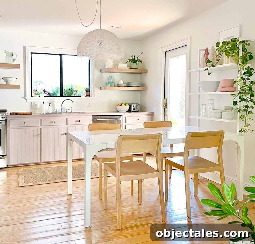Florida Kitchen With Mauve Cabinets And Jute Runner