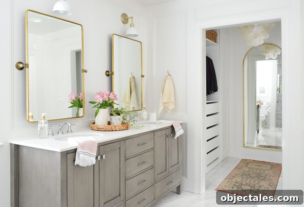 Marble Bathroom With Traditional Runner Rug