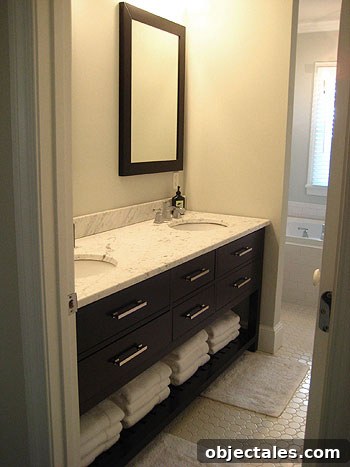 Bathroom vanity Double vanity with marble top