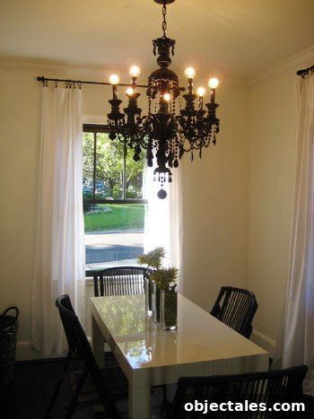 Dining room Dining room with black chandelier