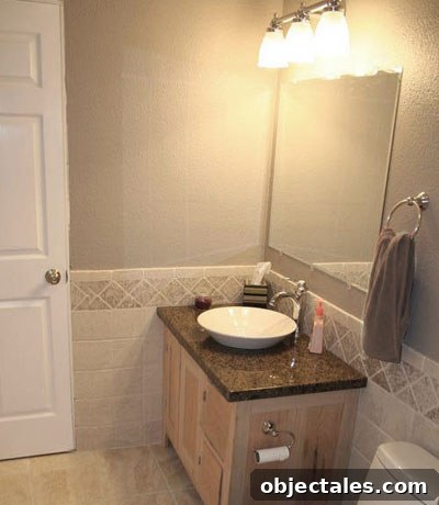 Custom vanity with granite countertop
