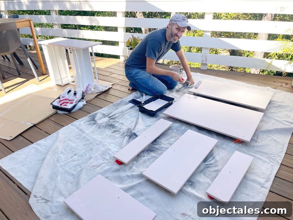 John Painting Ikea Cabinet Doors With Small Foam Roller
