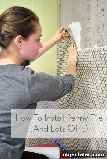 How to Install Penny Tile: Step by Step Guide 2 how-to-install-a-wall-of-penny-tile
