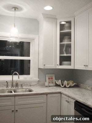 Glass door cabinet detail