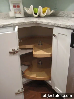 Double-tiered lazy Susan storage