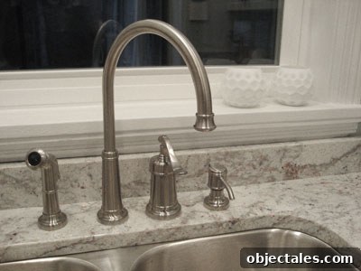 Brushed nickel faucet and undermount sink
