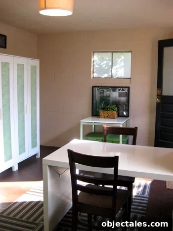 What We'd Do Differently in Our First Home: Lessons Learned 9 Painted Basement With Wardrobe Storage And Desk