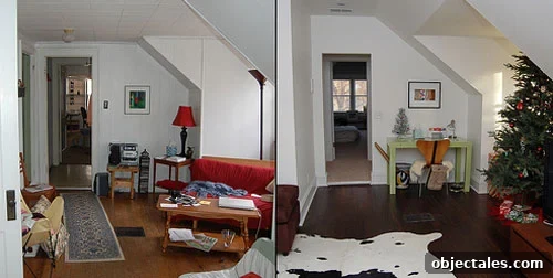 family-room-makeover-before-and-after Family room makeover before and after featuring cowhide rug and parson’s desk