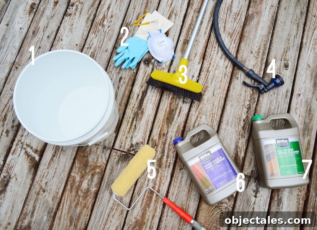 How to Strip a Deck for Staining: Remove Old Finish 4 Materials and supplies for stripping a wood deck
