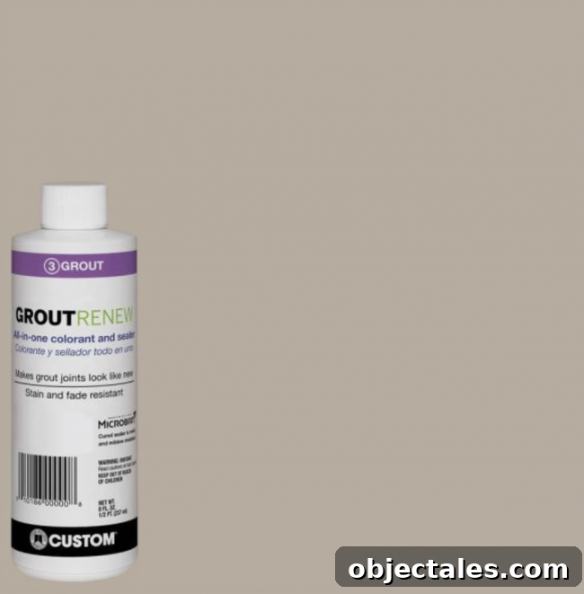 GroutRenew paint in Oyster Gray