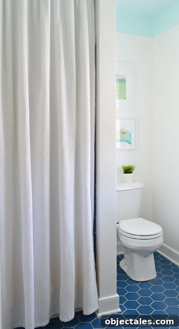 How to Paint a Bathroom Ceiling and Add Trim 2 Blues-AFTER-Vertical-3