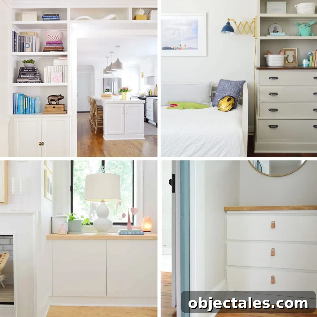Transform IKEA Dressers Into Built-In Bookshelves 2 Four DIY Built-In Cabinet Projects Collage