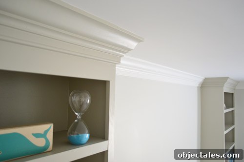 Top of Build Bookshelf with crown molding