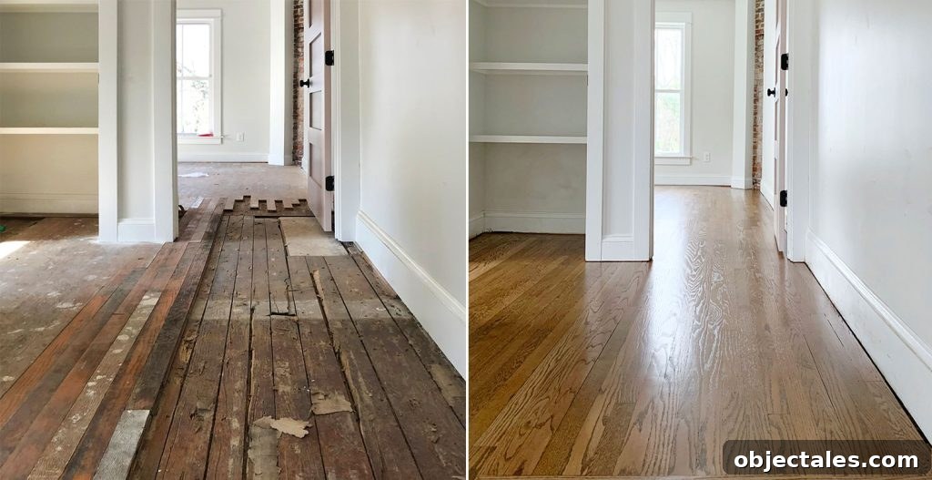 Before After Photos Of Patched And Refinished Hardwood Floors