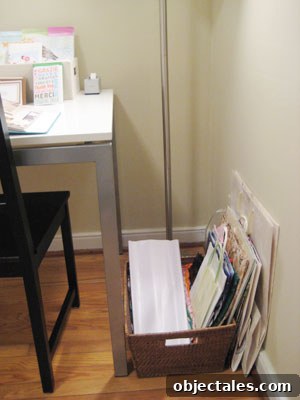 Create a Craft Space and Gift-Wrapping Station 5 Basket with gift bags