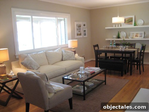 Living/dining room after adding bench
