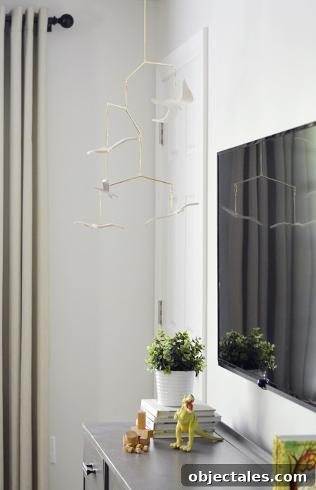 How-To-Hide-TV-Wires-Pottery Barn Kids Seagull Mobile