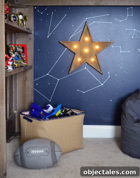 Planet and Rocket Bedroom Ideas for Little Boys 6 Boys Outer-Space-Bedroom-Loft-Bed-Play-Area