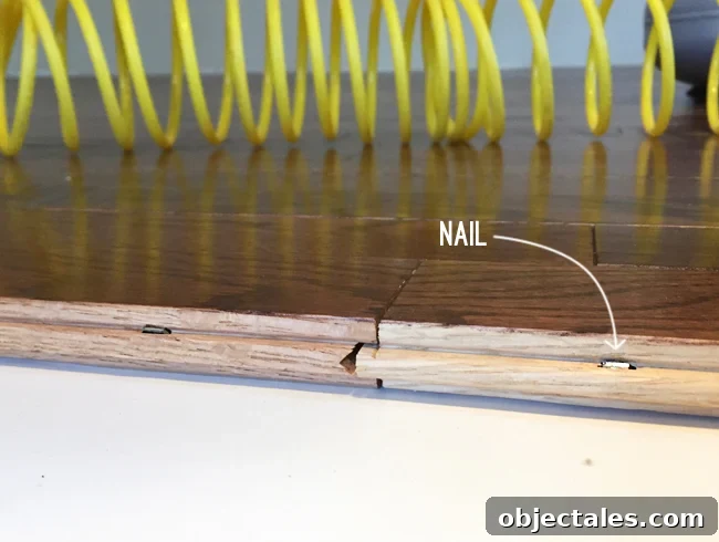 install hardwood flooring cleat nail sunk in place