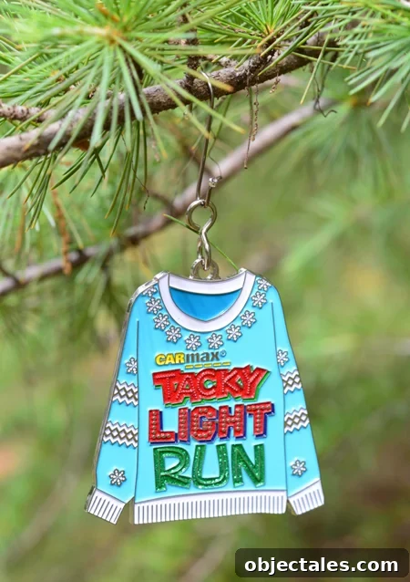 How to Turn Race Medals into Christmas Ornaments 8 race medal ornament hung with hook instead of ribbon