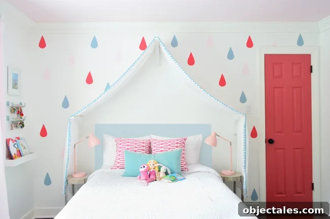 Our Daughter's Bedroom Makeover Timeline 23 Evolution-GirlsRoom-HeadboardAdded