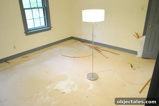 Our Daughter's Bedroom Makeover Timeline 4 EvolutionGirlsRoom-Ripping-Up-Carpet