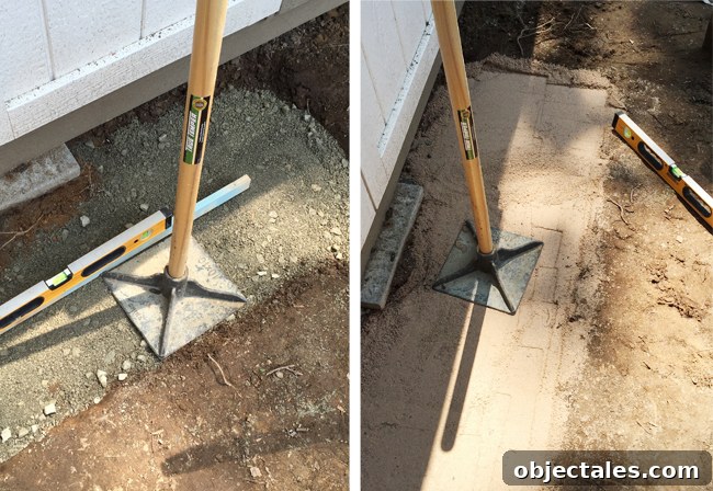 Choose the Right Backyard Storage Shed 15 Shed-Stone-Step-Tamping-Gravel-Sand