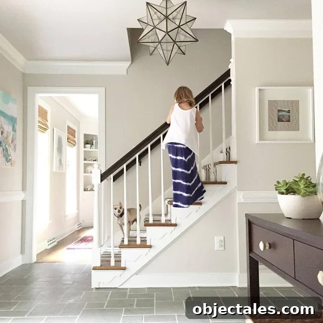 beige paint wall color edgecomb gray foyer