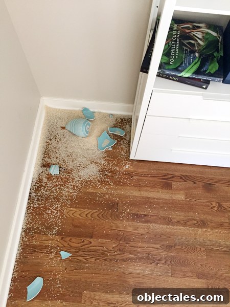 Rice spill from tipped vase