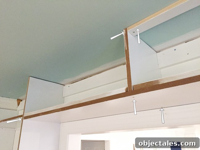 Build Custom Built-In Bookshelves: A Step-by-Step Guide 19 Detail of Attaching Built-In Bookshelf across doorway
