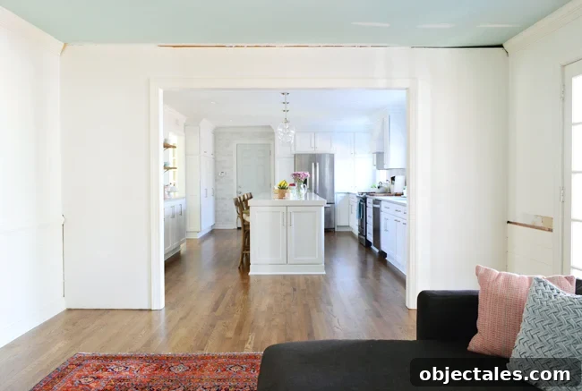 Build Custom Built-In Bookshelves: A Step-by-Step Guide 5 Before photo of wall where built-in bookshelf will go around doorway