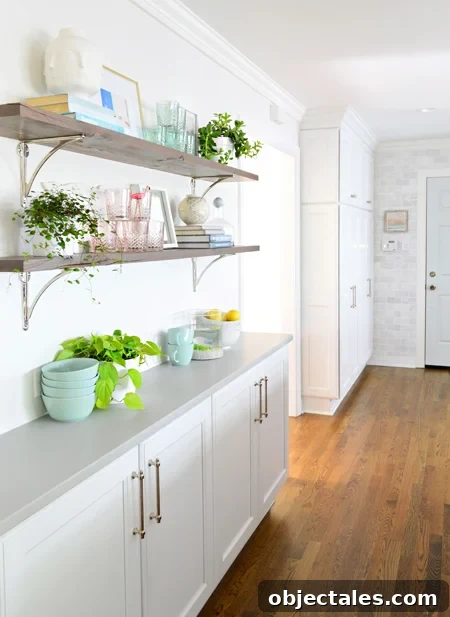 5 Kitchen Remodel Mistakes We Made: How to Avoid Them 15 kitchen-remodel-final-shelves-angle-door