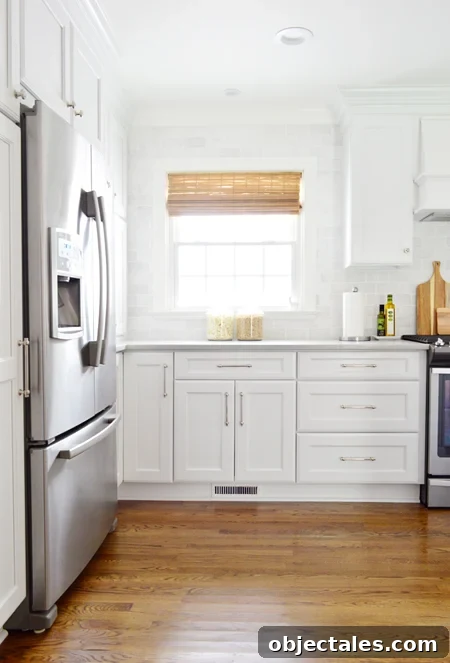 5 Kitchen Remodel Mistakes We Made: How to Avoid Them 16 kitchen-remodel-final-counter-depth-fridge-450