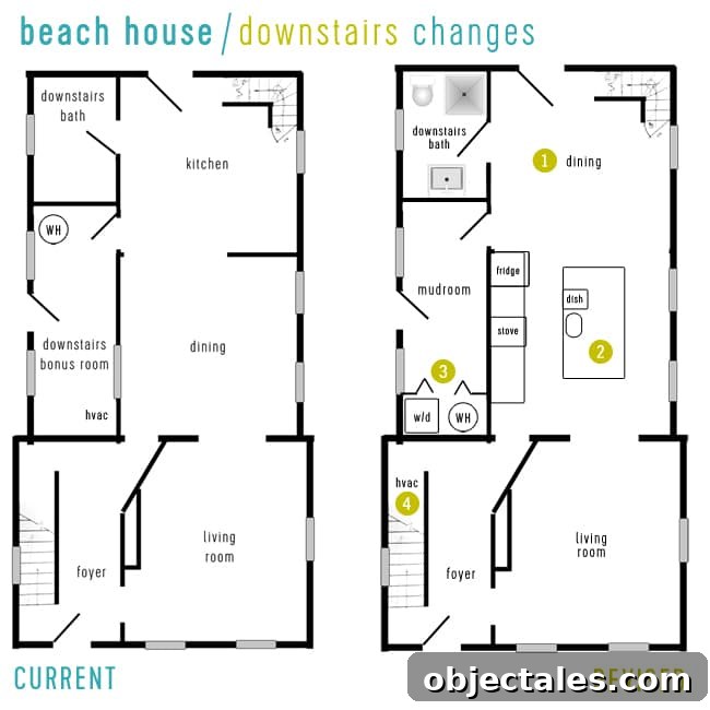 Beach House Video Tour and Floor Plan Walkthrough 6 beach-house-tour-downstairs-changes-floor-plan