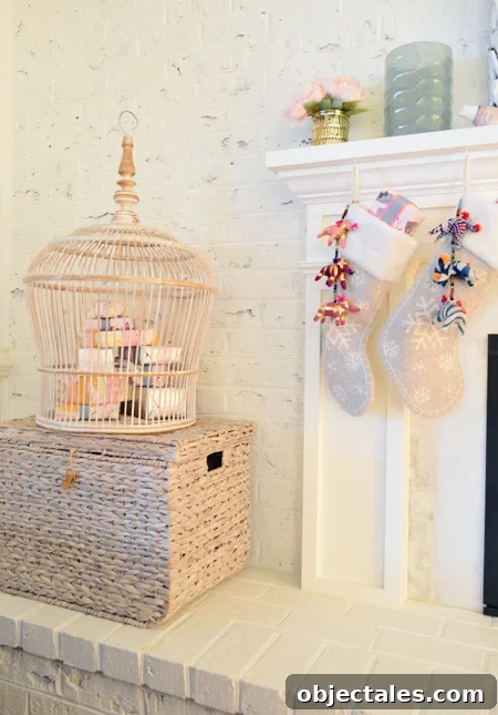 Holiday Home Tour: See Our Christmas Tree and Holiday Decor 5 ep27-presents-in-cage