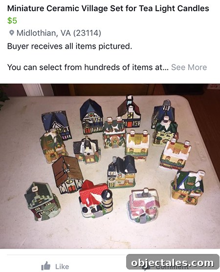 Christmas village for sale listing