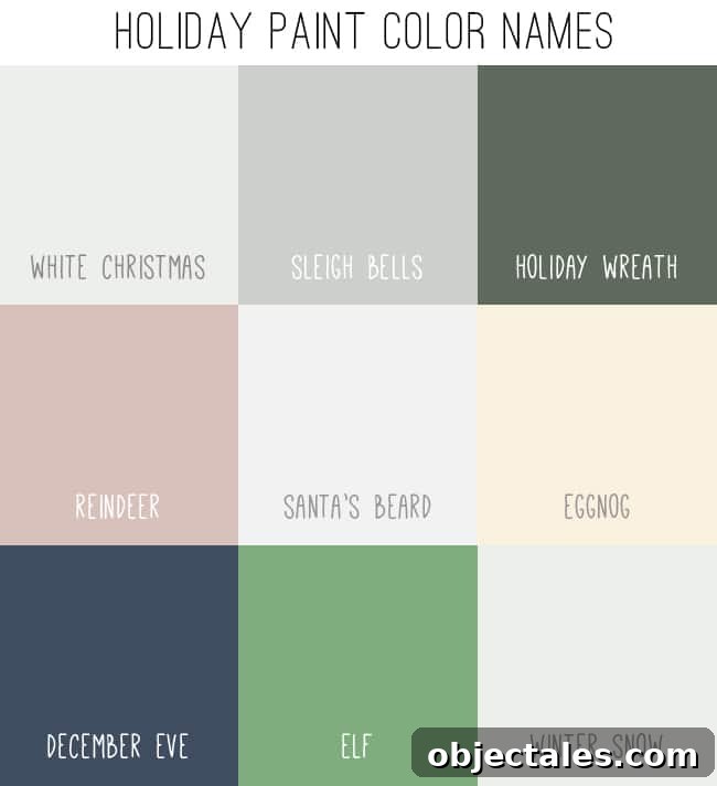 Holiday paint swatches
